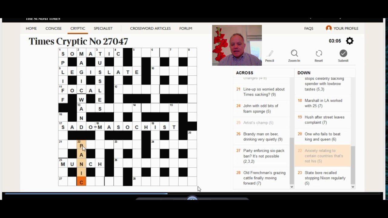 Watch video World's best cryptic crossword solver gives a lesson Now World's best cryptic crossword solver gives a lesson