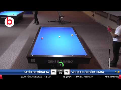 FATİH DEMİRALAY & VOLKAN ÖZGÜR KARA Bilardo Maçı - 2020 TK 1.ETAP ANTALYA-3.TUR