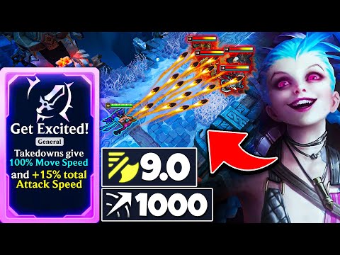 "Get Excited" BREAKS Jinx In Aram Mayhem: 9.0 Attack Speed + 1,000 Attack Range