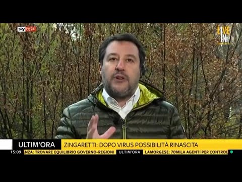 Matteo Salvini (Lega Nord) ospite a Sky TG 24 LIVE IN - 5.12.2020