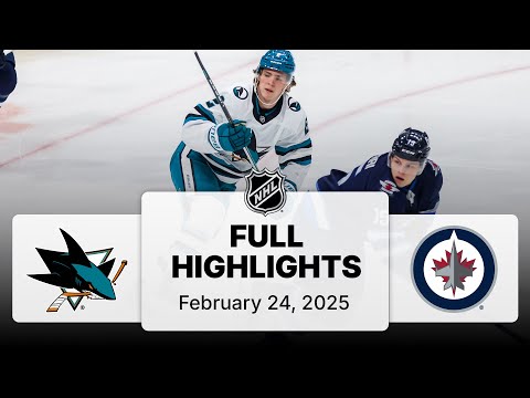 NHL Highlights | Sharks vs. Jets | February 24, 2025