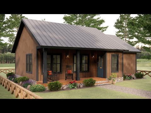 39'x29' (12x9m) Country House Simple on the Outside and Surprising on the Inside -Small House Design