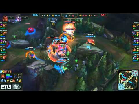 EDG vs SKT - The Baron Bait Teamfight