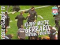 When Jurgen Klopp met Steven Gerrard before kick off (Liverpool 1-0 Aston Villa)