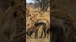 Ancient Rivals Clash: A Lion Pride Closes in on Two Hyenas! #Lions #Hyenas #LionsVsHyenas #Wildlife