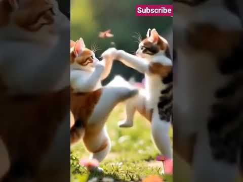 🔥 Funny Cat Fight 😹 | Cute Cats Arguing & Playing#cutecats #love #ai