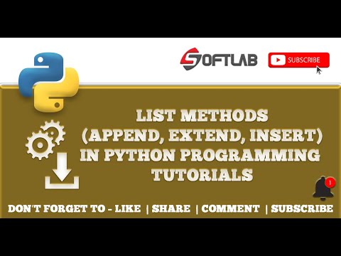 6 List Methods Append Extend Insert In Python Step By Step Python Tutorial For Beginners