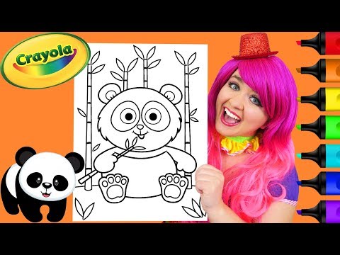 Coloring Panda Bear Bamboo Crayola Coloring Page Prismacolor Markers | KiMMi THE CLOWN Video