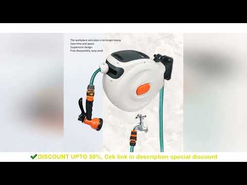 Retractable Garden Hose Reel Any Length Lock Automatic Retractable Hose Reel Slow Return ABS with Sp