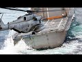 The Scary Process Of Landing US Massive Helicopters In Middle Of A Storm At Sea