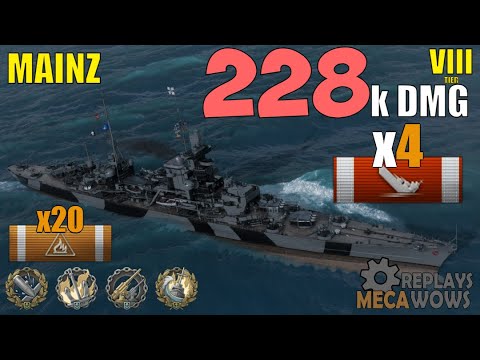 [USEKA] VIII MAINZ 4 KILLS 229K DMG 3.3K BXP 4 SKILLS | World of Warships Gameplay