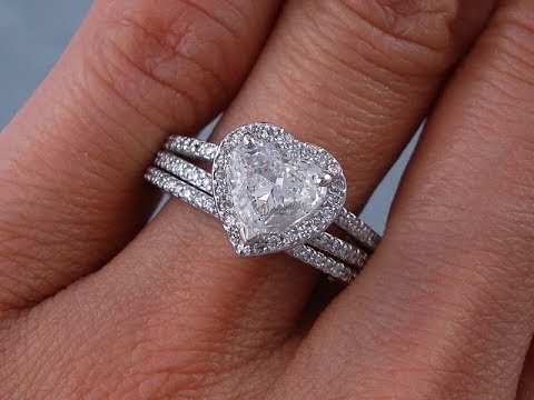 1.37 ctw Heart Shape F VS2 Diamond Engagement Ring - BigDiamondsUSA