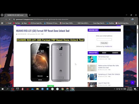HUAWEI RIO L01 G8 Format FRP Reset Done Unlock Tool