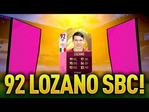 92 FUTTIES WINNER LOZANO SBC! STRIKER POSITION CHANGE!!
