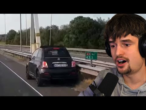 Auto op de snelweg zwabbert alle kanten op