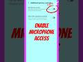 How To Turn On Microphone Access On Android Shortsfeed Shorts Trending Microphone