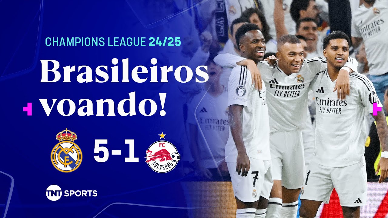 VINI JR. E RODRYGO FAZEM GOLAÇOS E ACABAM COM JOGO NA CHAMPIONS LEAGUE | REAL MADRID 5 X 1 SALZBURG