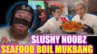 SLUSHY NOOBZ SEAFOOD BOIL MUKBANG 900K SPECIAL... (Wendy&#39;s so nice) | UDYZYZ REACTION