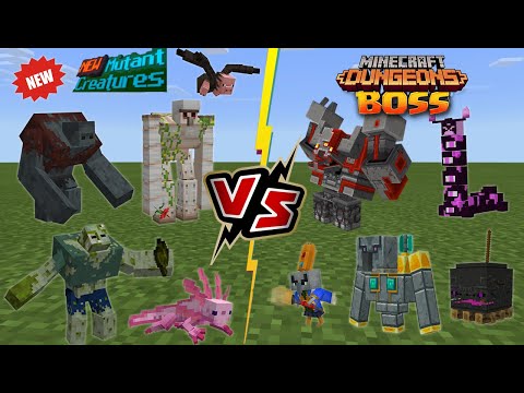 NEW Mutant Creatures Add-on (1.18+) VS Minecraft Dungeons BOSSES