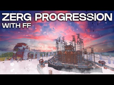 RUST - ZERG PROGRESSION ON AFFINITY MAIN // 6 WIPEDAY RAIDS // HOW FF PLAYS WIPEDAY // FF // RUST