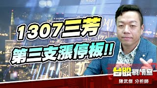 【5J投資快報】1307三芳 第三支漲停板!! #一柱擎天 差一檔漲停板…你猜到了嗎?!積友友…各就各位!!#壓寶Q4大行情 #1307 三芳 #一柱擎天#華宏#中東油王｜小武哥投資事務所｜陳武傑 (圖)