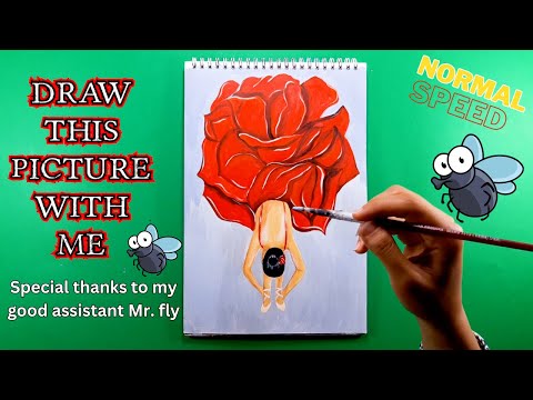 How to draw a  Ballerina rose acrylic painting with Saji Art  | #art #acrylic #paint