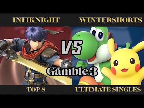 The Gamble 3 Top 8 - Infiknight (Ike) vs. WinterShorts (Pikachu, Yoshi) - SSBU
