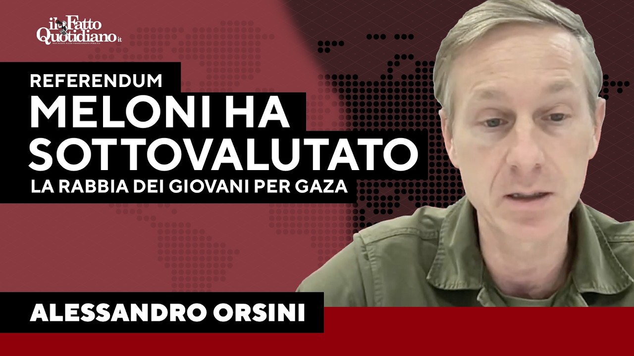 Referendum, Orsini: “Meloni ha sottovalutato la rabbia dei giovani per lo sterminio a Gaza”