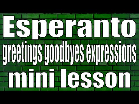 Esperanto greetings, goodbyes, and expressions (mini lesson)