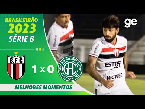 Gols e lances de Botafogo-SP x Guarani