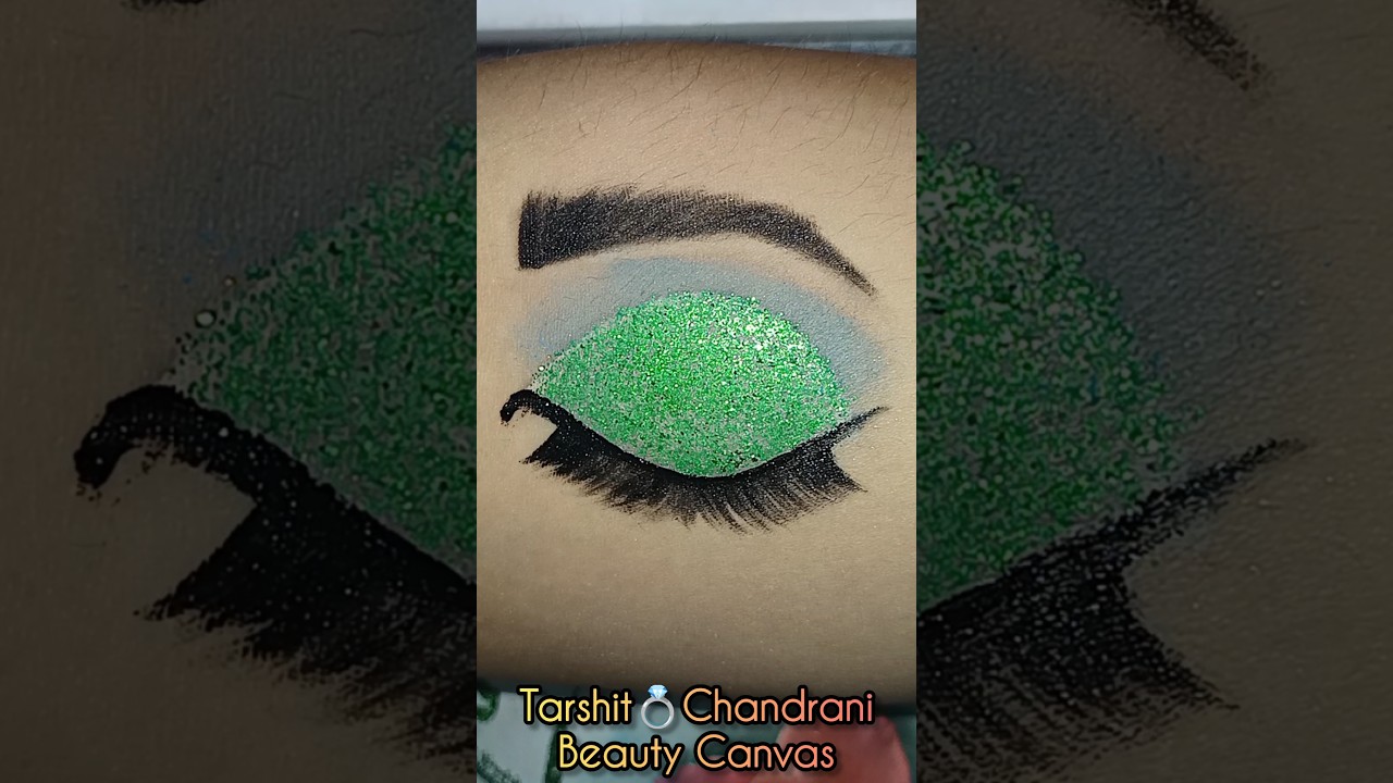 Glittery full cut crease eye makeup tutorial for beginners | Easy eye makeup #shorts #youtubeshorts