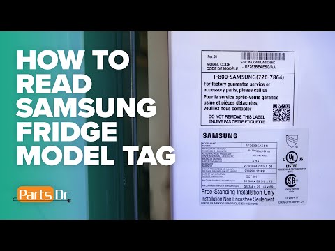 How to locate & read Samsung refrigerator model tag