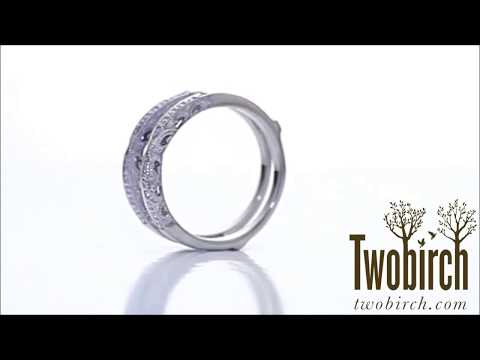 0.48ct. X Design Ring Guard with Millgrain and Filigree Detailing - TwoBirch TB-GUARD-0085-WG-H
