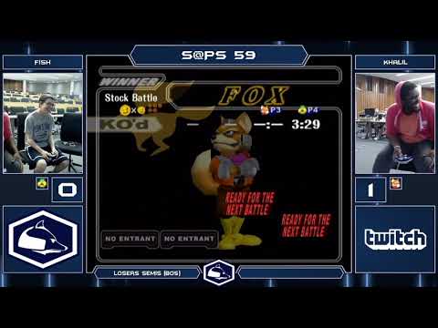 S@PS 59 Melee Singles - Fish (Sheik) vs Khalil (Fox) - Losers Semis