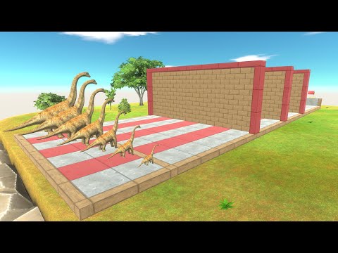 SPEED RACE Different Size Dinosaurs in a Block - Animal Revolt Battle Simulator