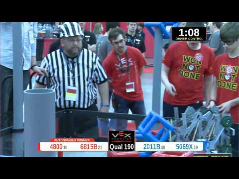 2015 VRC Engr Q190 - 4800 6815B vs 2011B 5069X - 45 to 39 - VEX Worlds 2015 - Engineering Division
