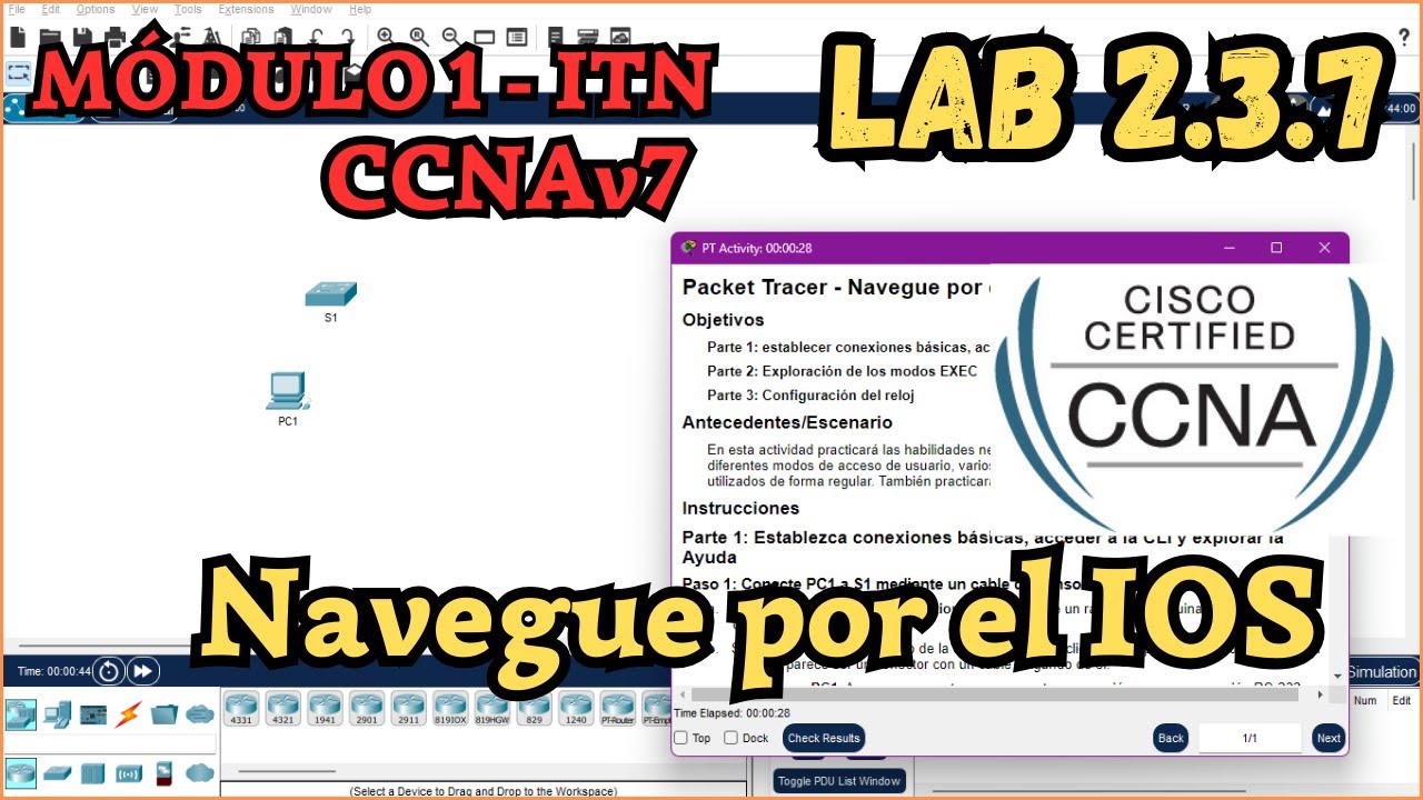 2.3.7 Packet tracer - Navegue por el IOS | Navigate the IOS (Resolución)