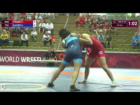 1/4 WW - 67 kg: H. STRAND (NOR) df. K. DACHER (FRA) by FALL, 4-1