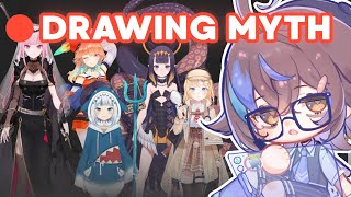 Drawing hololive english "Myth" girlies 'w'