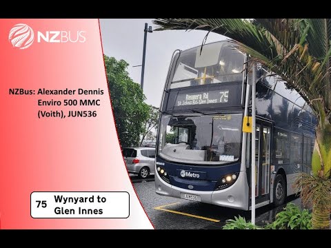 [Top Deck View][Rainy Day in Auckland] NZBus NB5013@75 Wynyard Quarter to Glen Innes