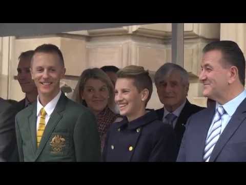 Jared Tallent Olympic Gold Medal presentation.