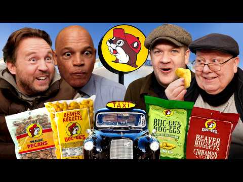 British Taxi Drivers try American Gas Station Snacks!