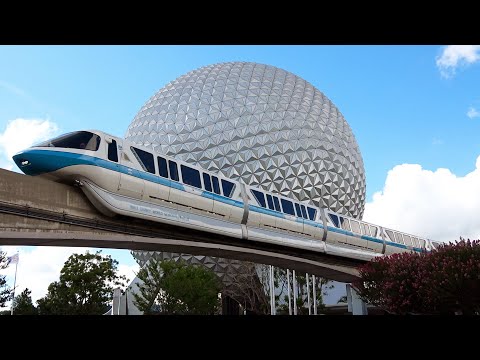 EPCOT Monorail Line Full Ride Round Trip Reopening Day & Views from Inside the Park - Disney World