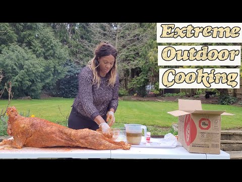 EXTREME OUTDOOR COOKING PT1 - Seasoning a whole lamb || Greek Style Roasted Lamb || Farm to Table ||