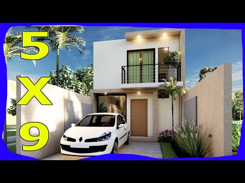 PLAN of SMALL and ECONOMIC HOUSE 5x9 meters 2 Floors