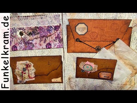 JunkJournal Umschläge mit Wickelknopfverschluss Tutorial