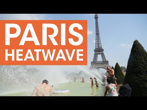 Heatwave in Paris Means Fountains for Swimming 🔥 Trocadero Fountains During Pari