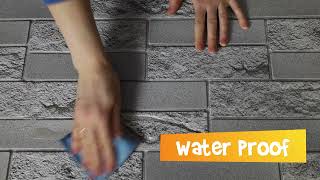 3D obkladový omyvatelný panel PVC Cihla obkladová beton (490 x 980 mm)