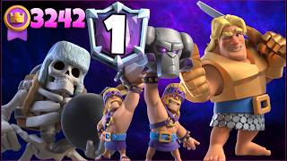 Top 1/3242🥇 with Giant Skeleton Bridge Spam Deck.!