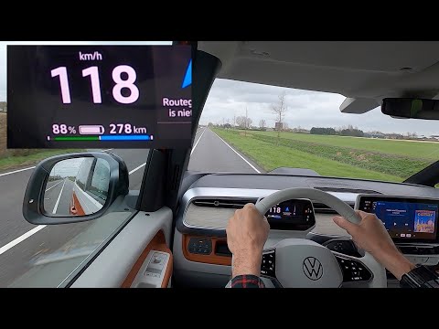Volkswagen ID.Buzz doing 0-100 km/h flatout